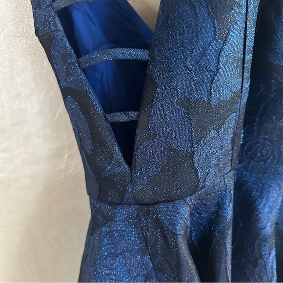 Cleo Blue Fit and Flare Cocktail Mini Dress - Picture 5 of 7